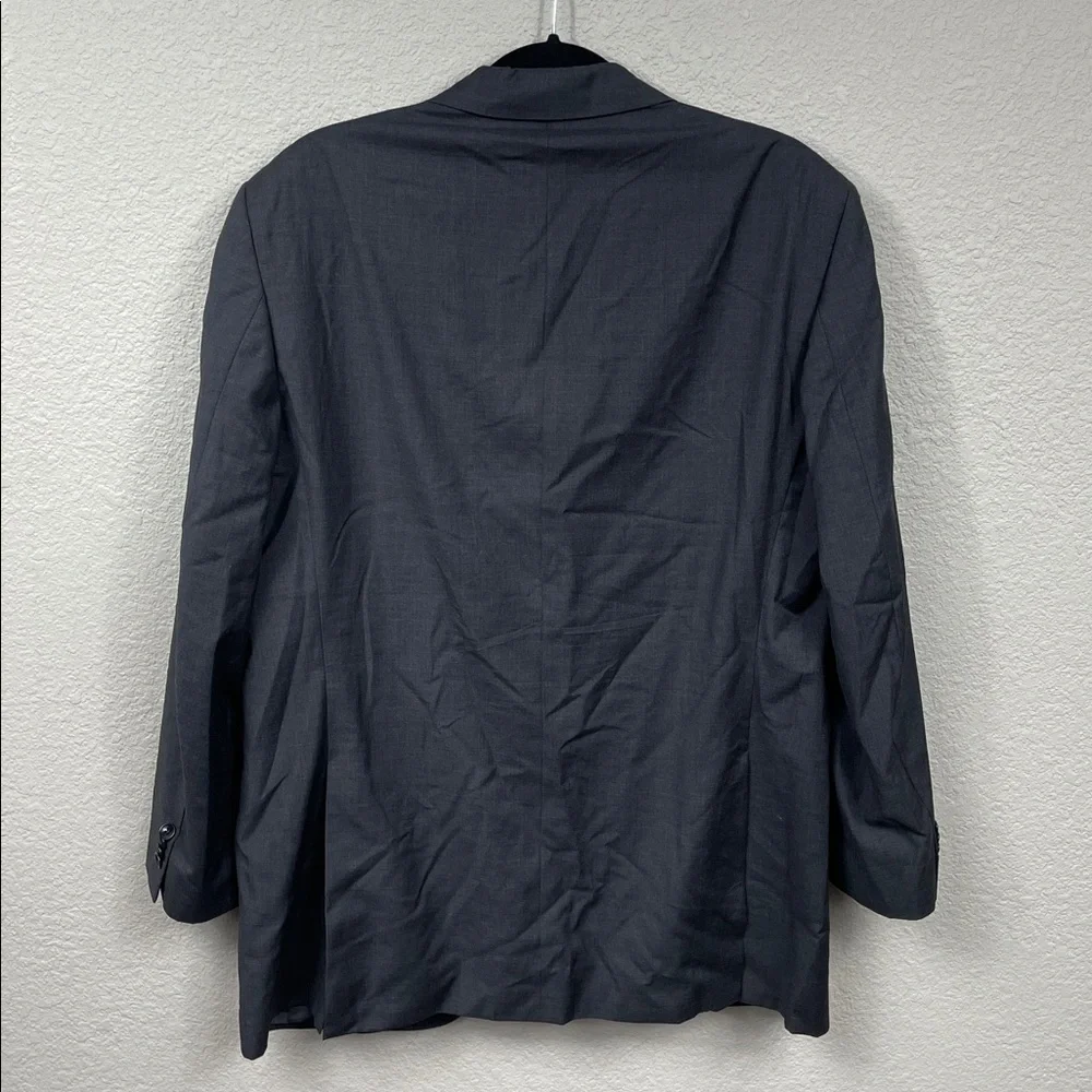 Vintage Longchamp Paris Comero Super 120s Wool Dark Gray Suit Jacket Blazer